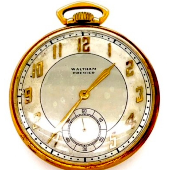 14K Waltham Colonial Premier Pocket Watch circa 1940's 21 jewel model #1908